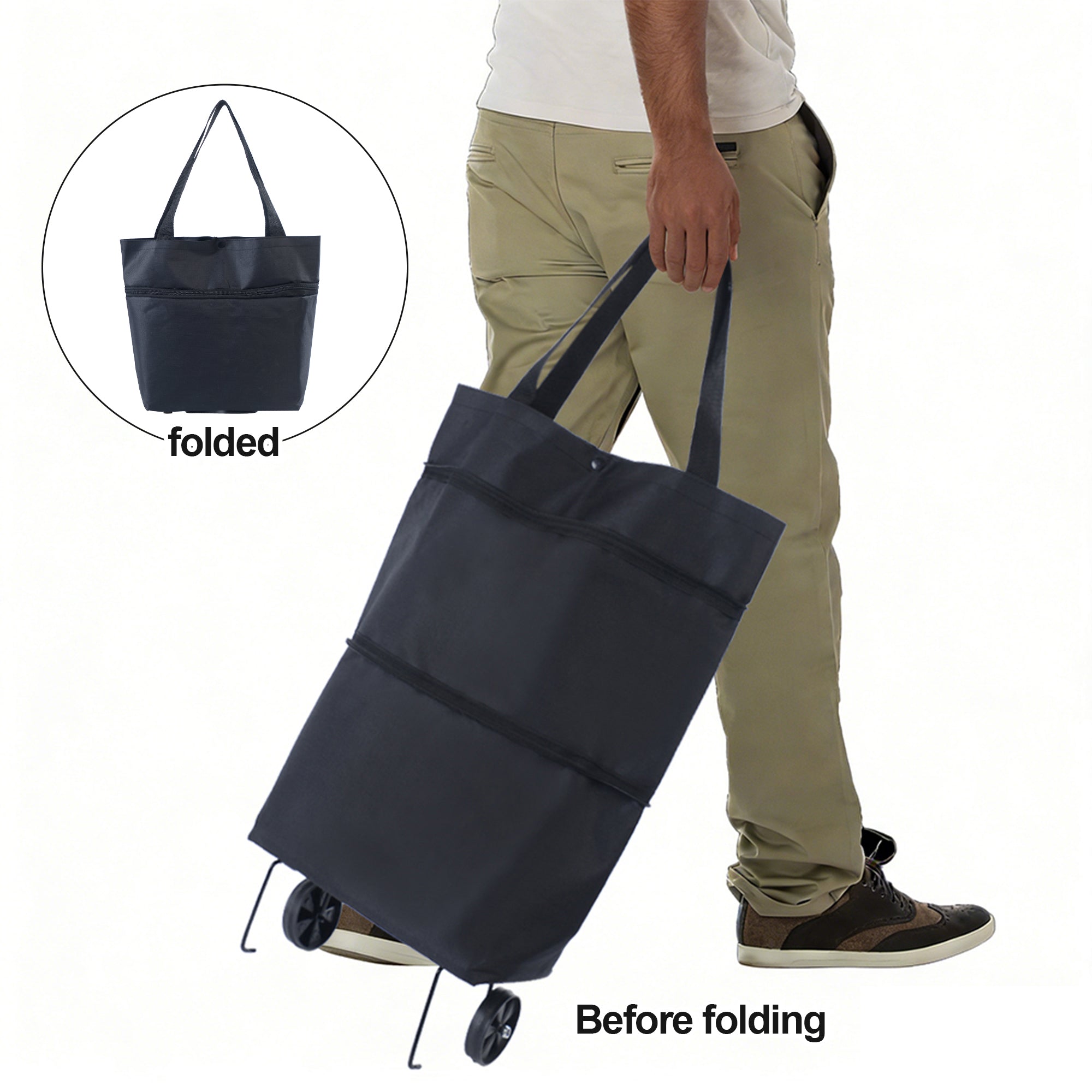 Folding shopping cart bag
