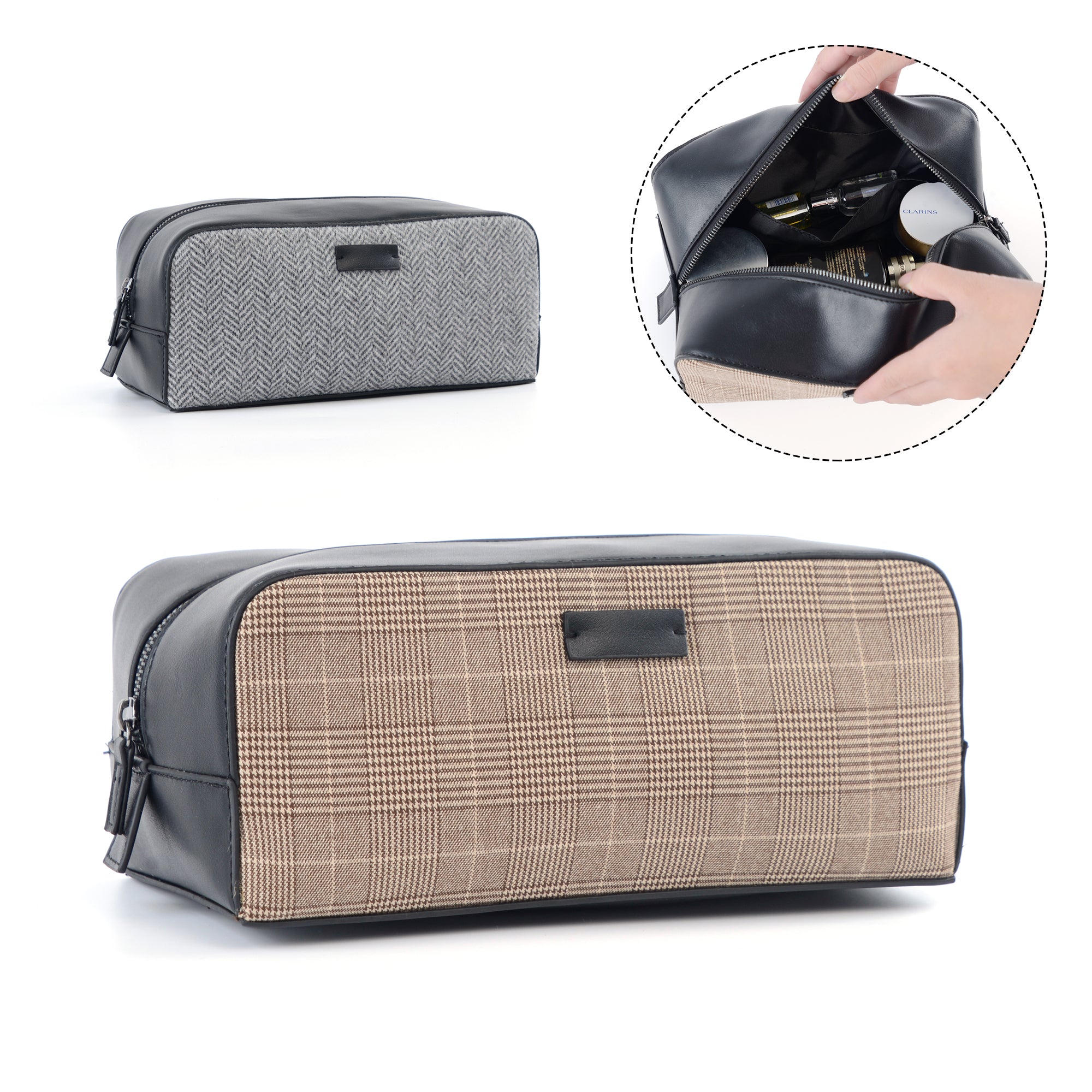 Plaid cosmetic bag
