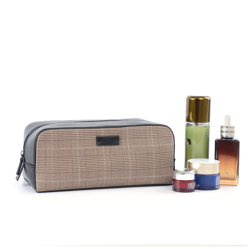 Plaid cosmetic bag