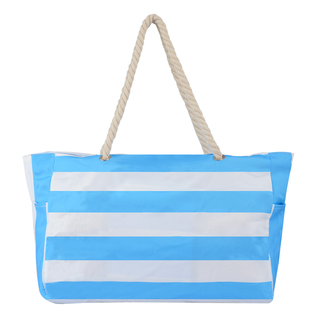 Striped beach bag