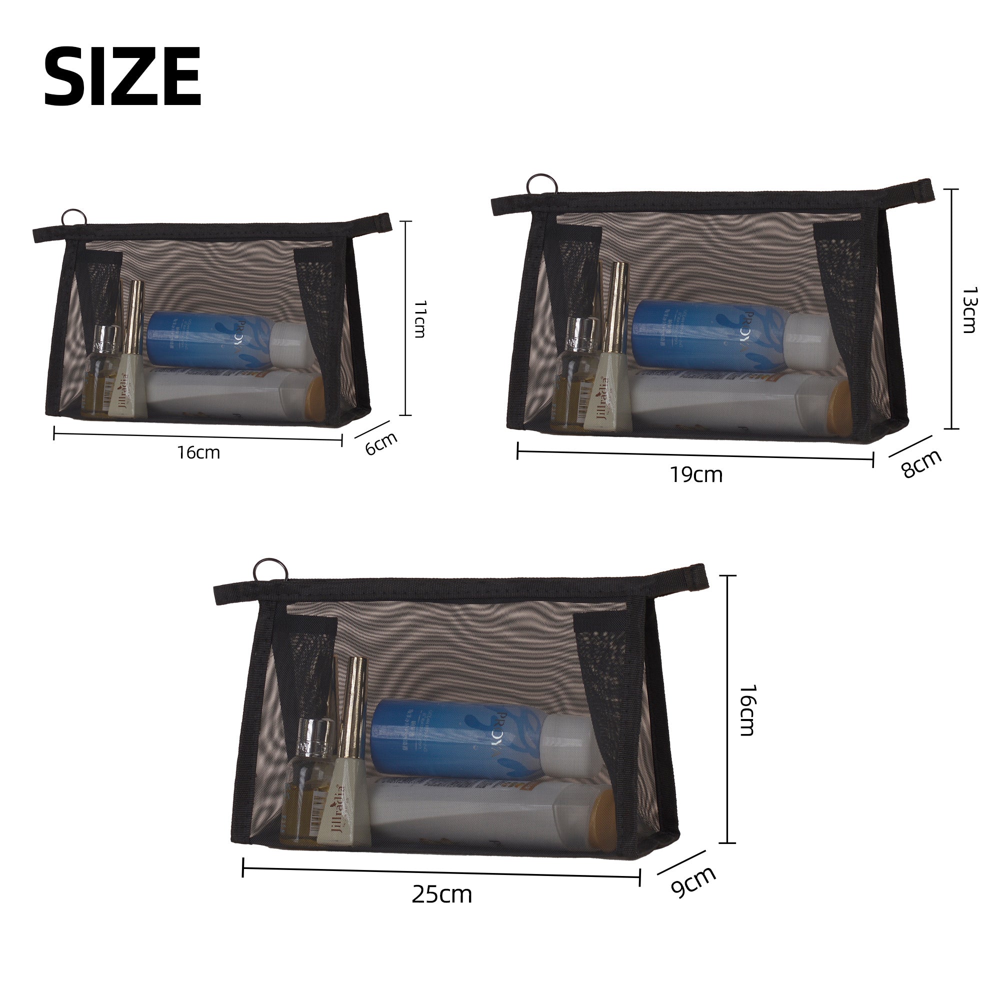 Meshed wash bag makeup bag