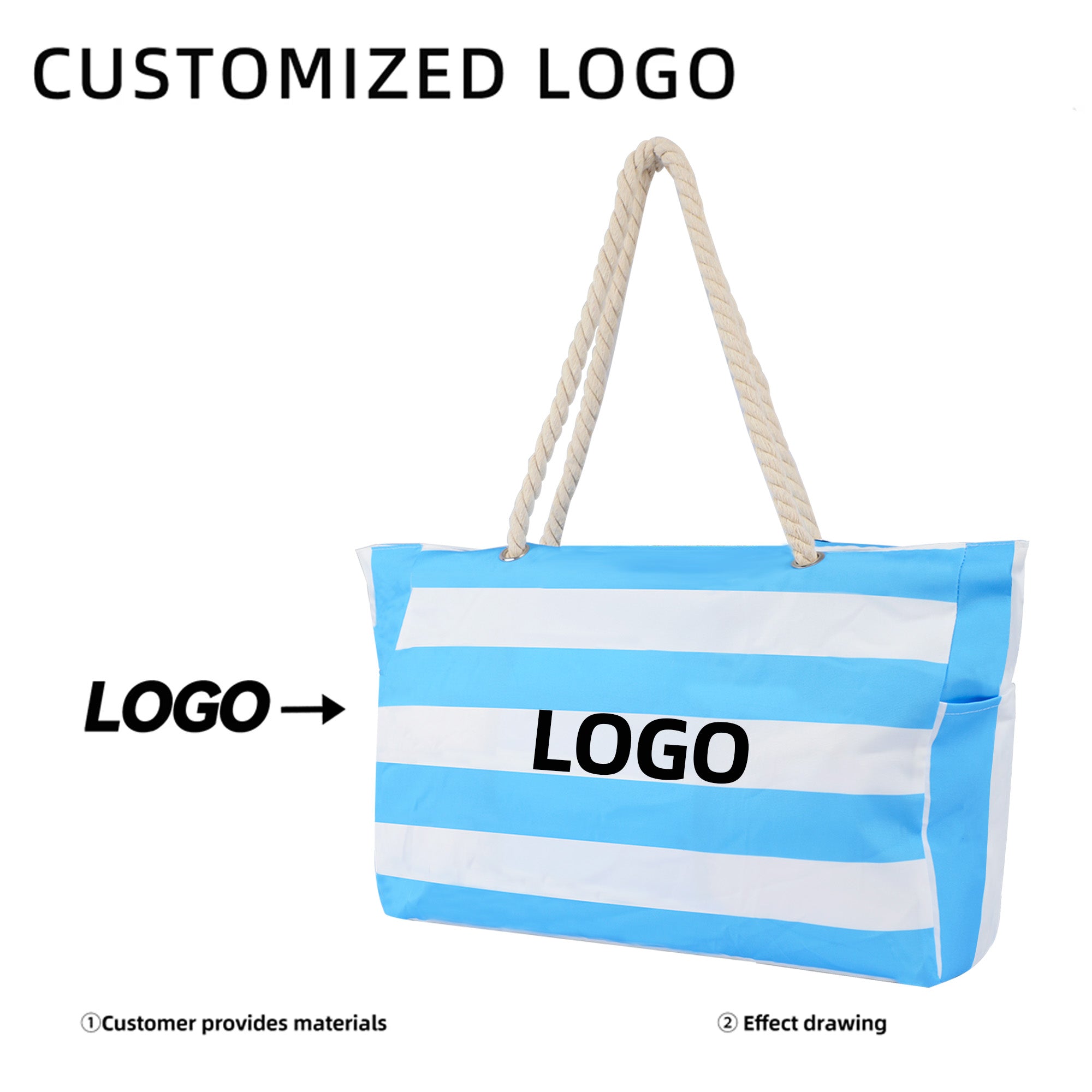 Striped beach bag