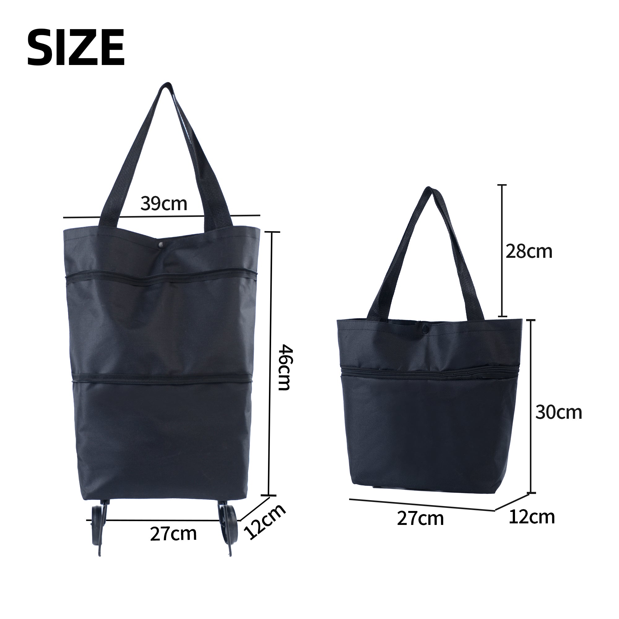 Folding shopping cart bag