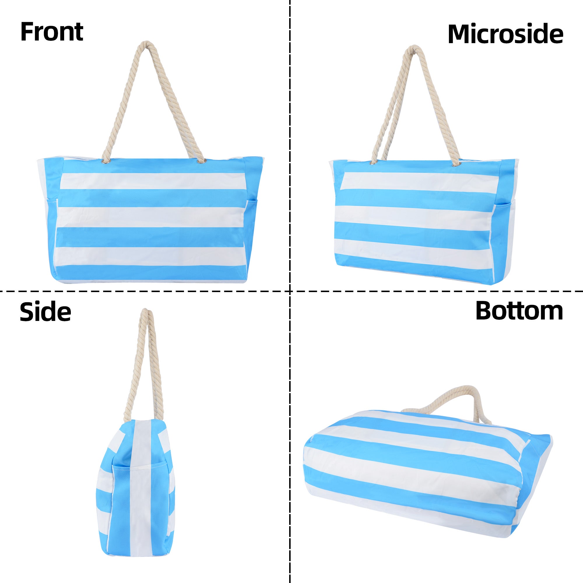 Striped beach bag