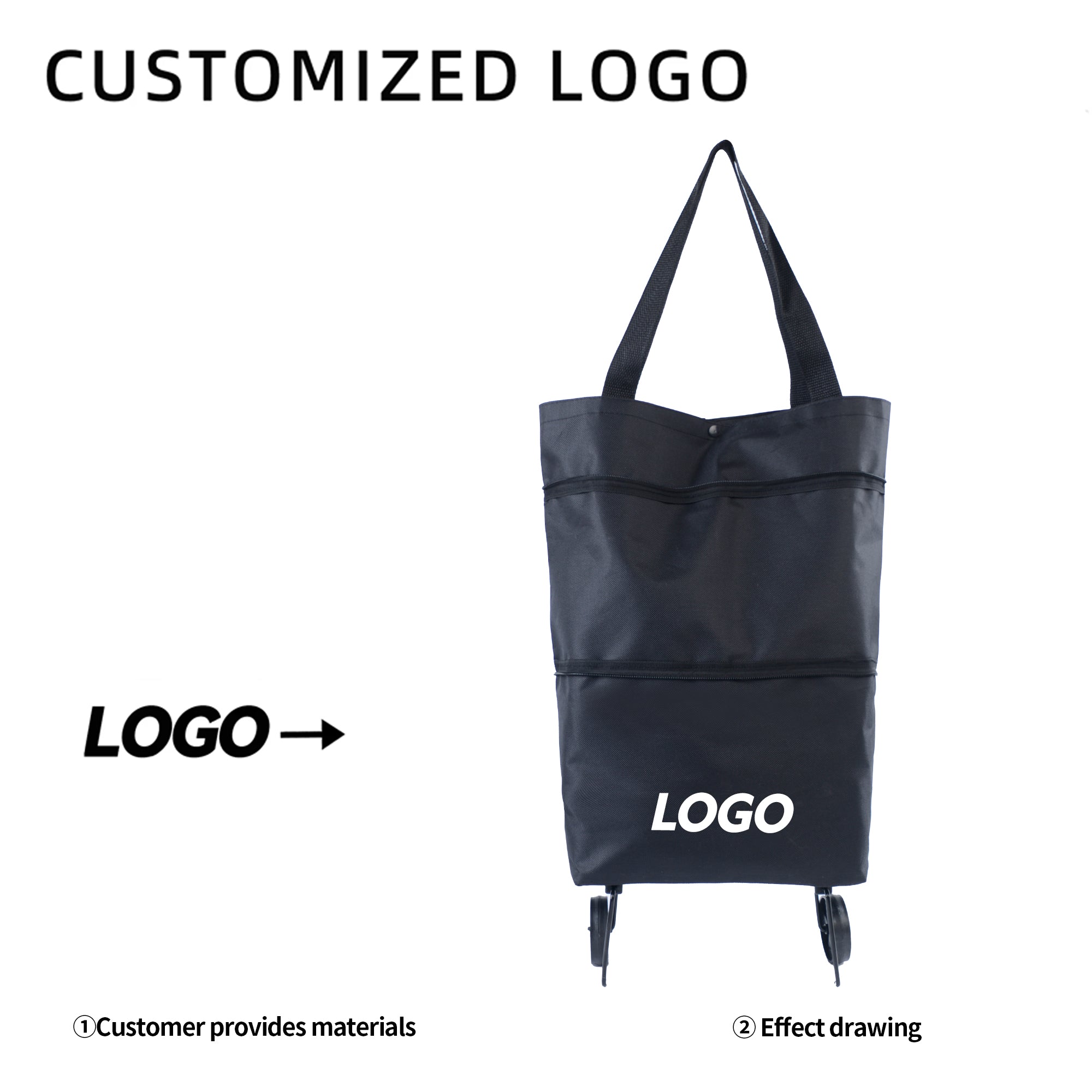 Folding shopping cart bag