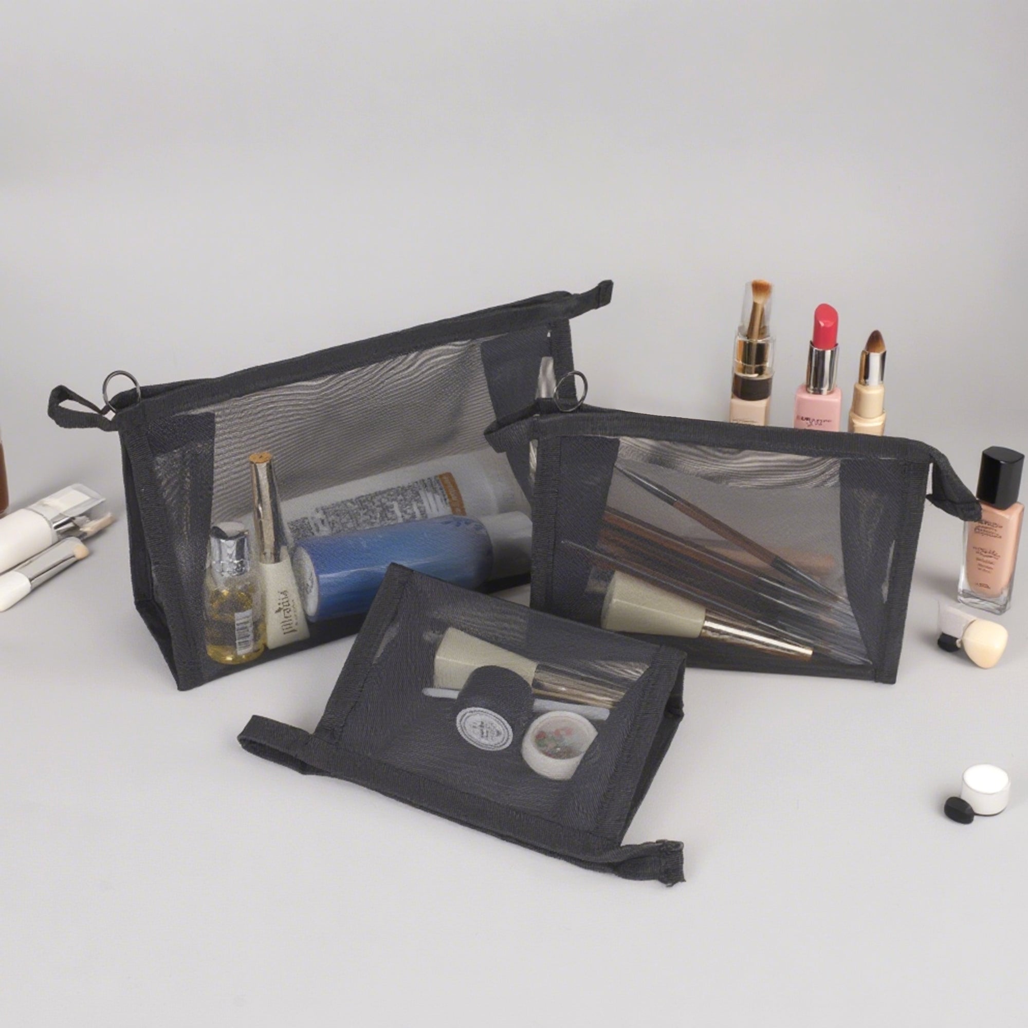 Meshed wash bag makeup bag