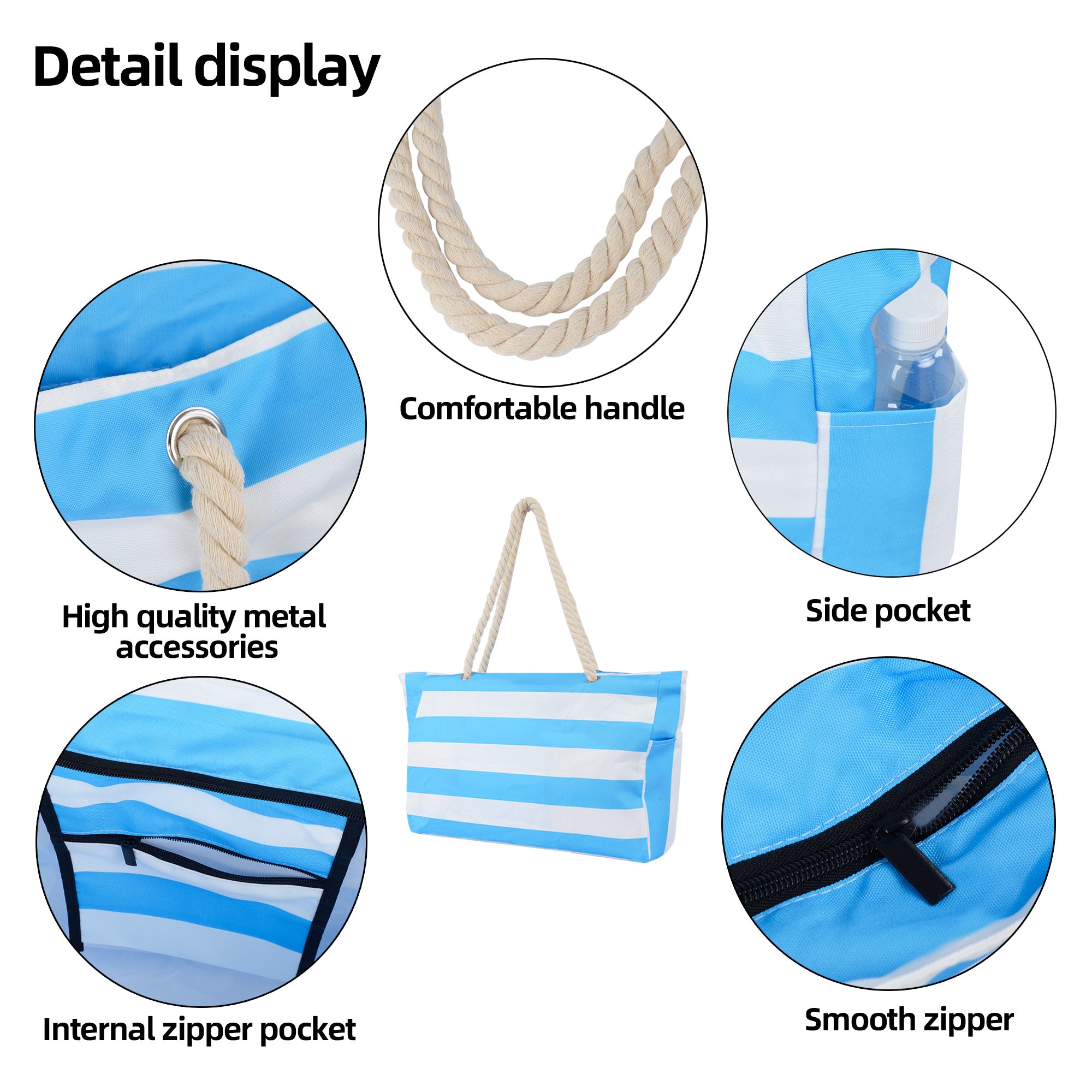 Striped beach bag
