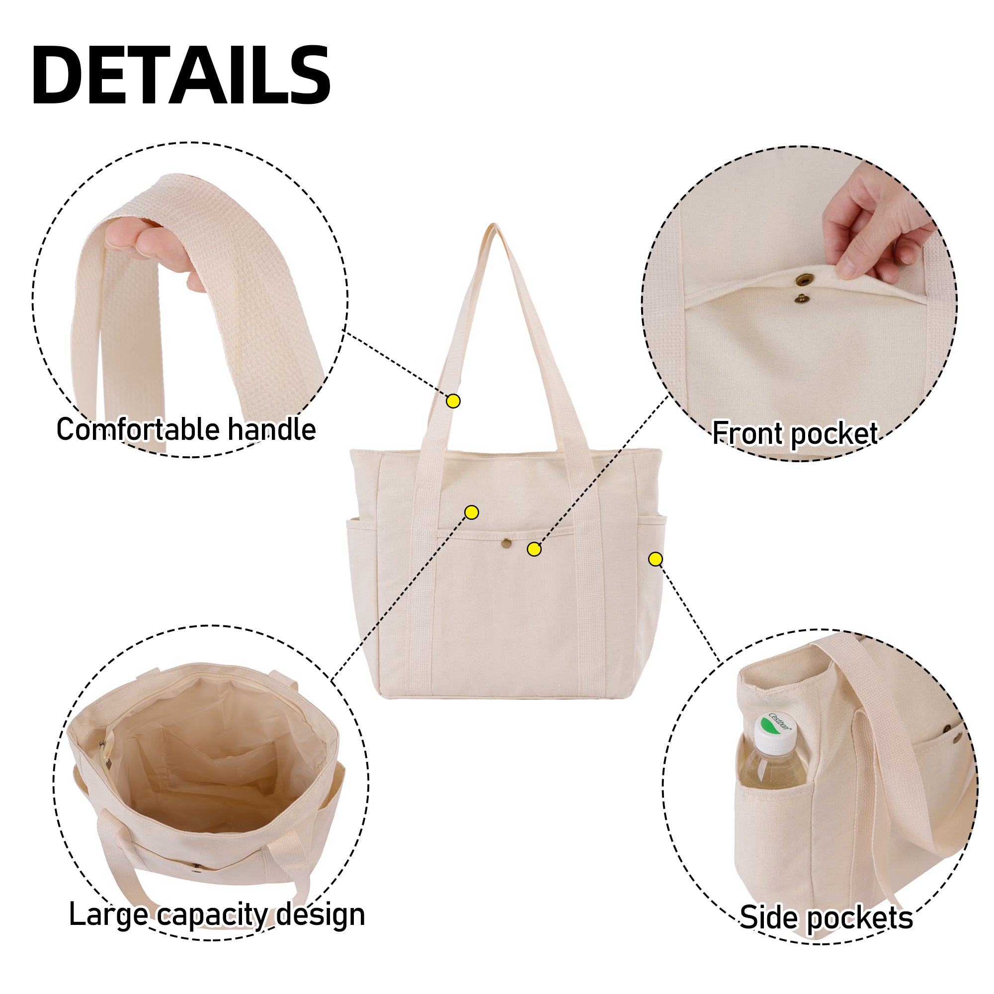 Canvas handbag shopping bag