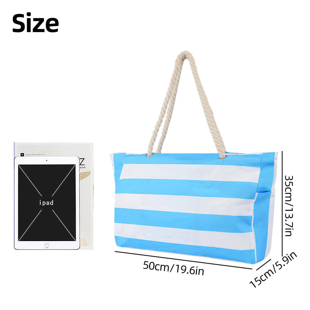 Striped beach bag