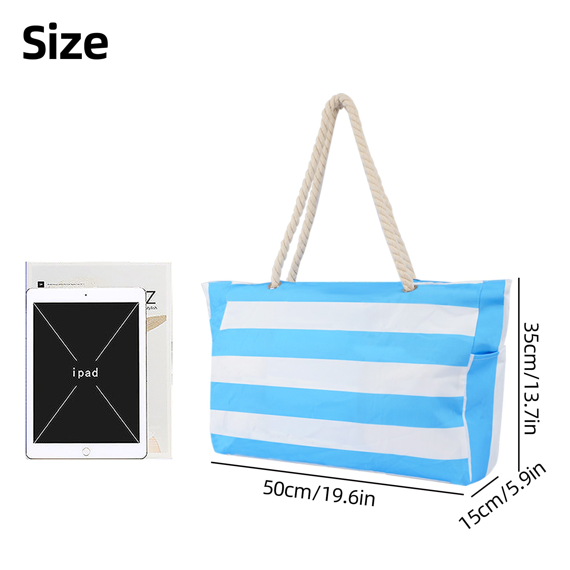Striped beach bag