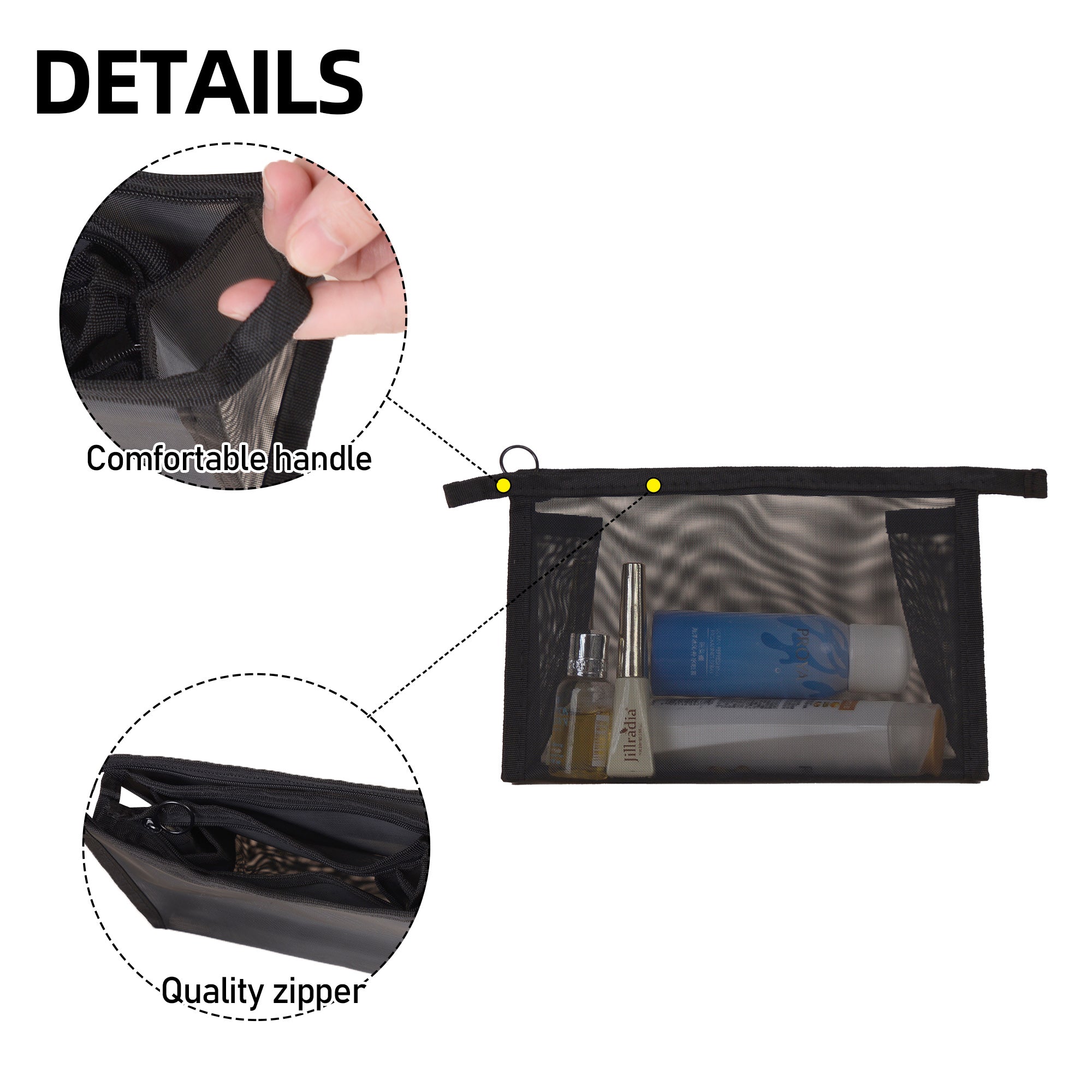 Meshed wash bag makeup bag