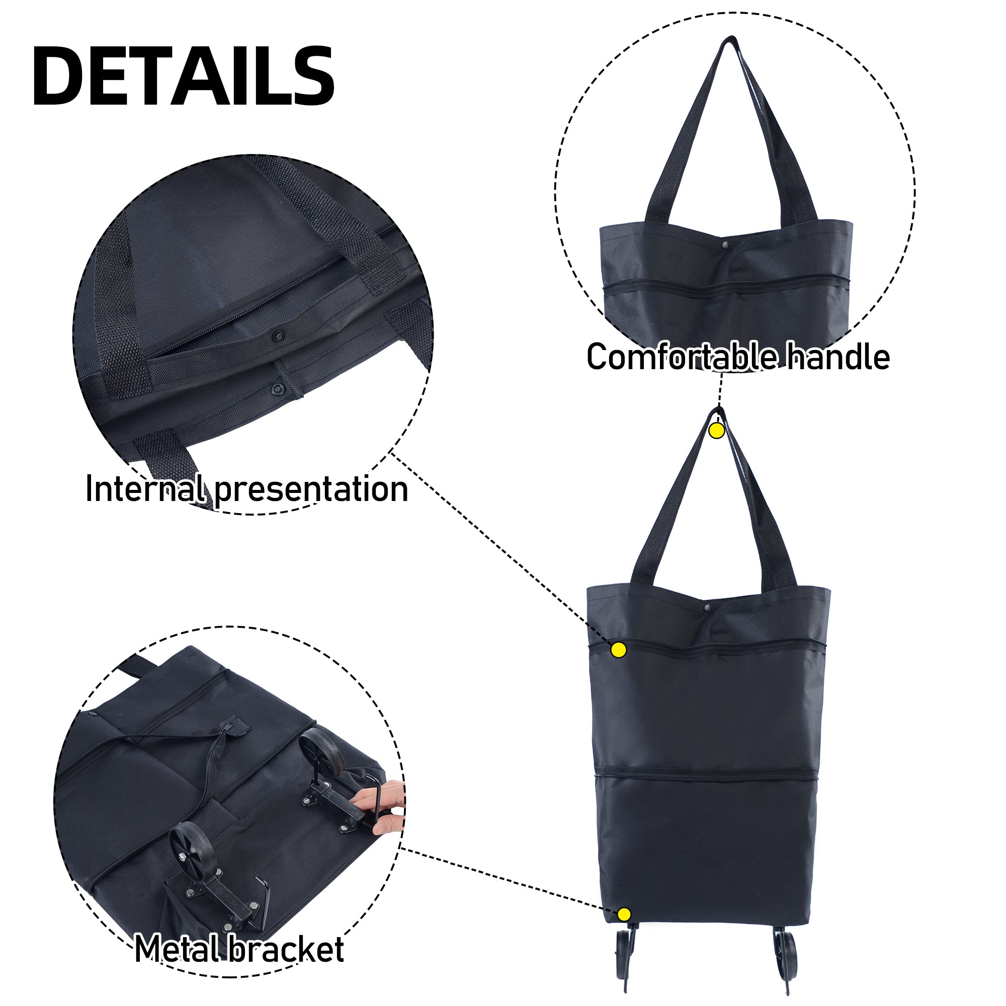 Folding shopping cart bag