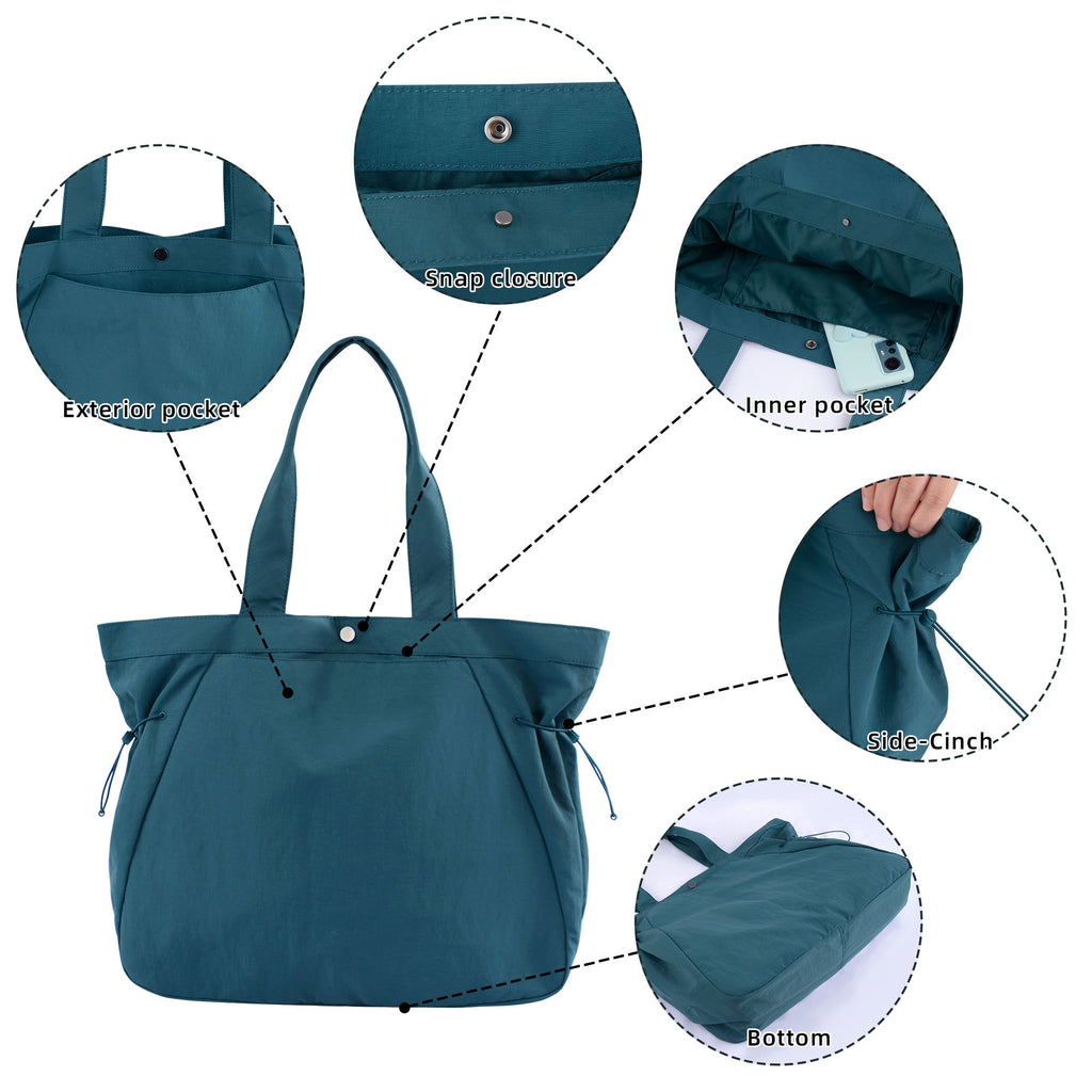 Side-cinch shopper bag