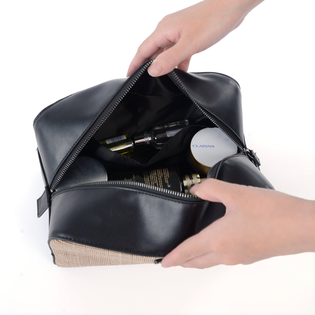 Plaid cosmetic bag