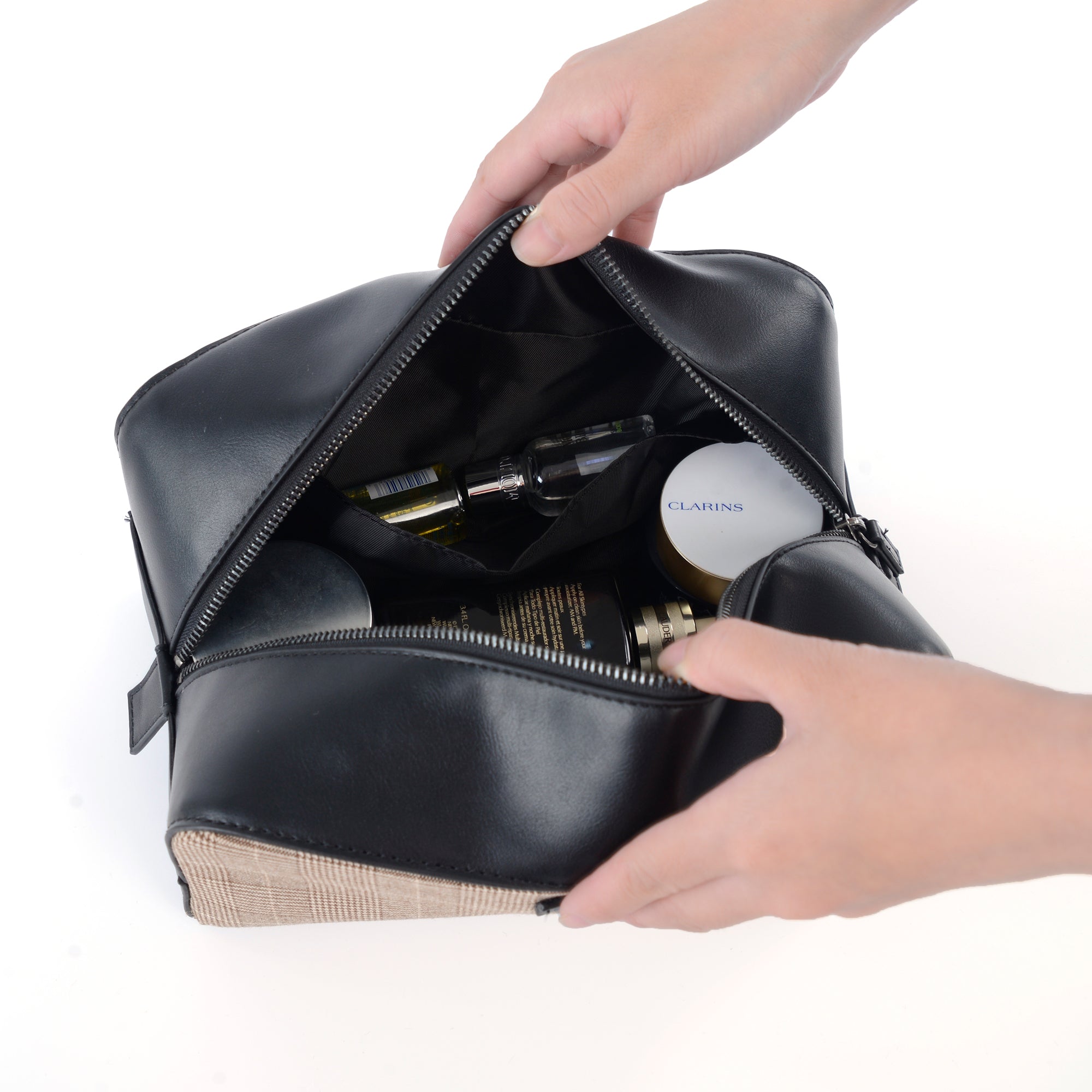 Plaid cosmetic bag