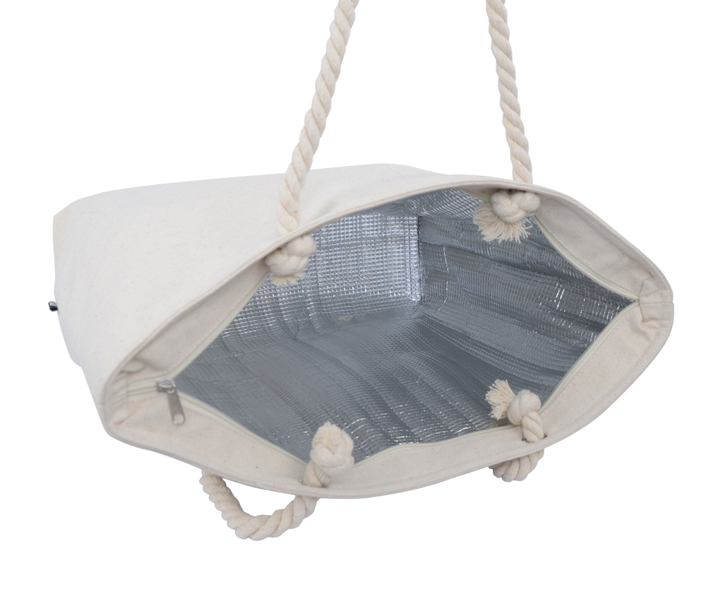 Canvas tote cooler bag
