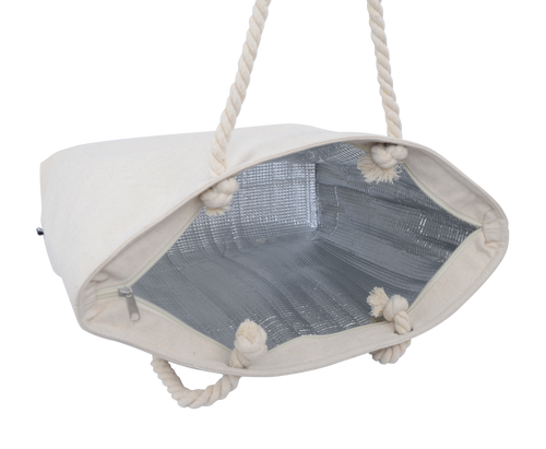 Canvas tote cooler bag