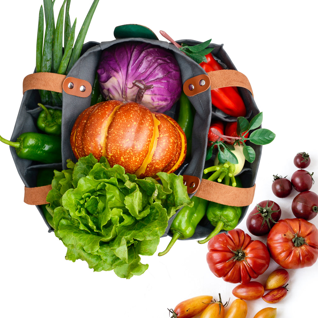 Foldable canvas vegetable shopping bag