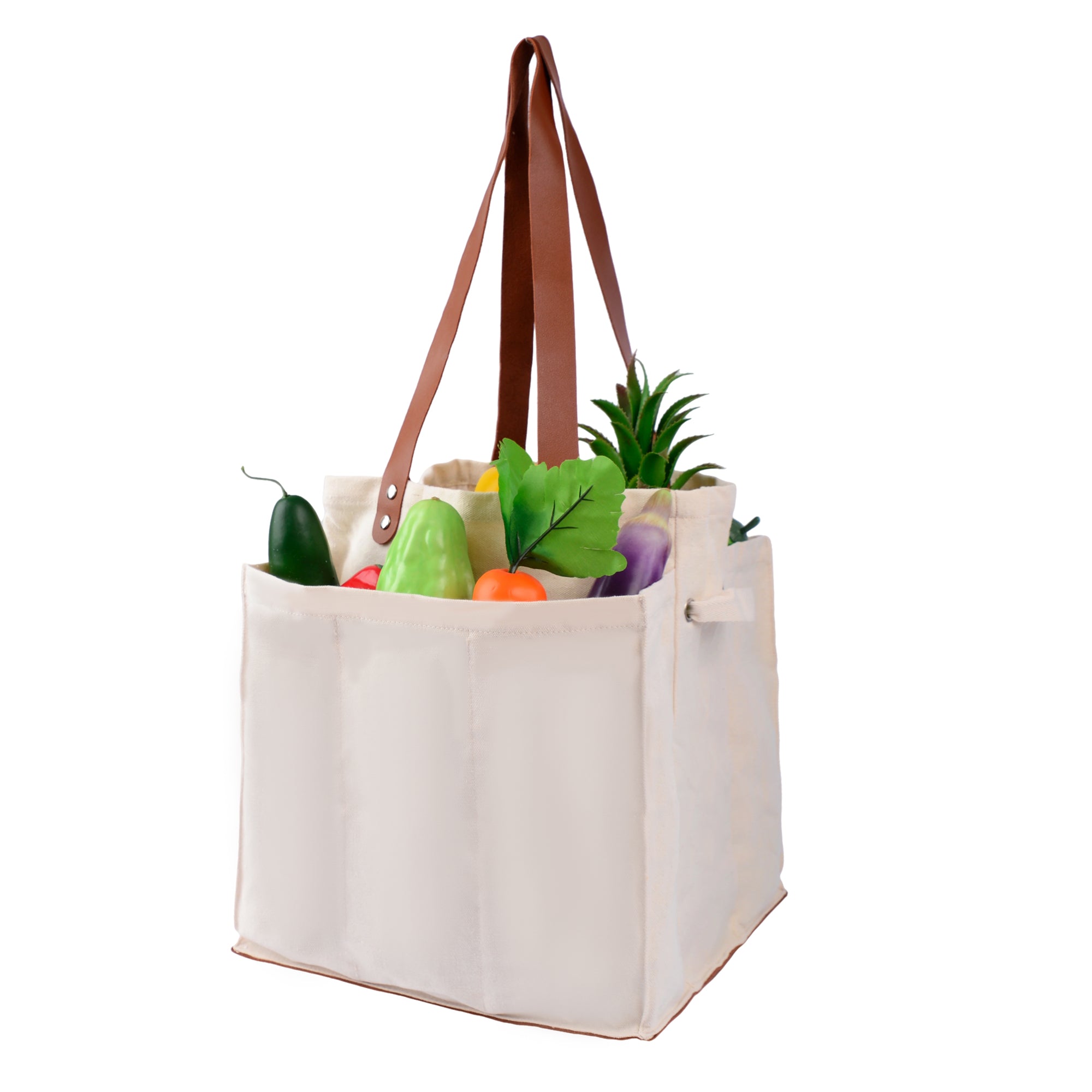 Foldable canvas vegetable shopping bag