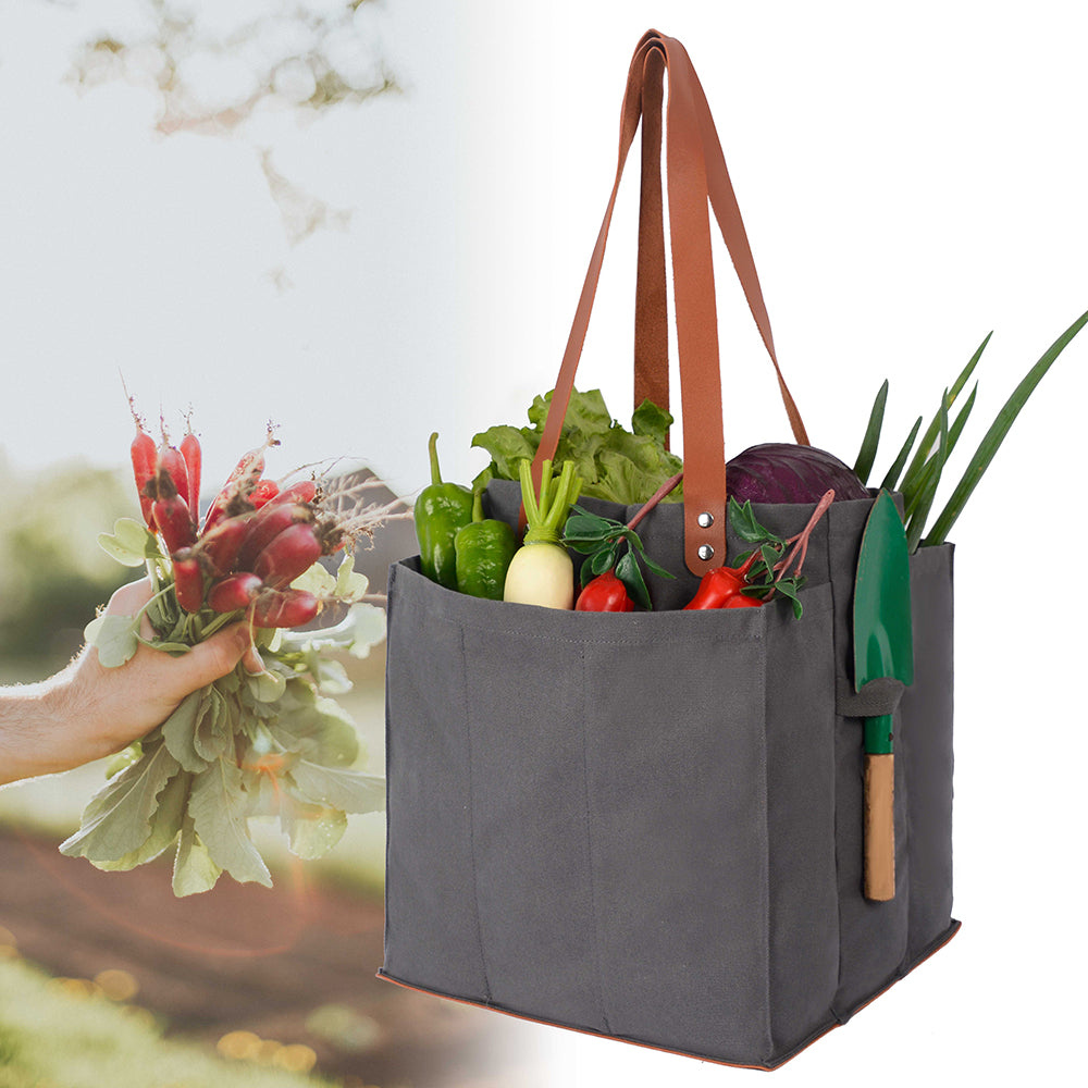 Foldable canvas vegetable shopping bag